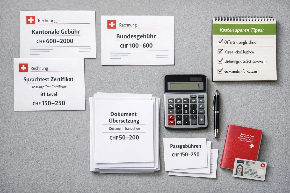 Coûts de naturalisation suisse