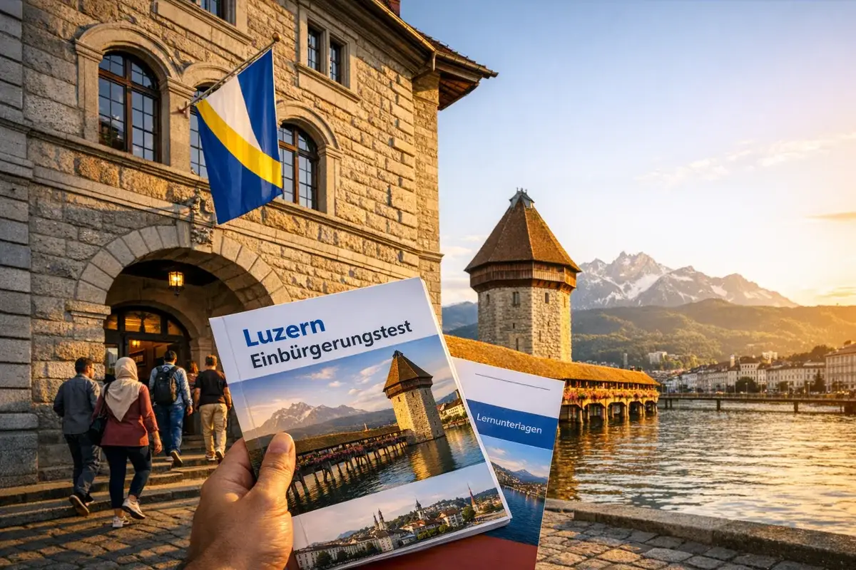 Municipio di Lucerna con il ponte della cappella
